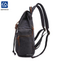 Outdoor travel backpack, retro casual men hiking canvas leather bag